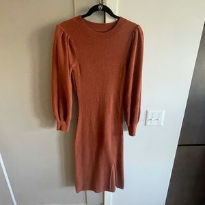 Abercrombie Burnt Orange Midi Sweater Dress
